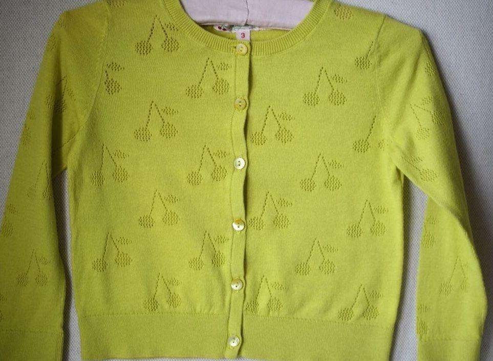 BONPOINT BABY YELLOW CHERRIES COTTON CARDIGAN 3 YEARS - Image 4