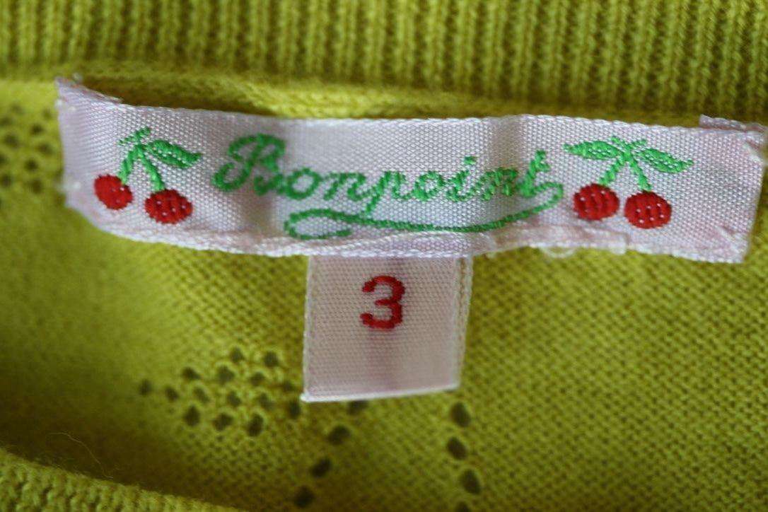 BONPOINT BABY YELLOW CHERRIES COTTON CARDIGAN 3 YEARS - Image 5