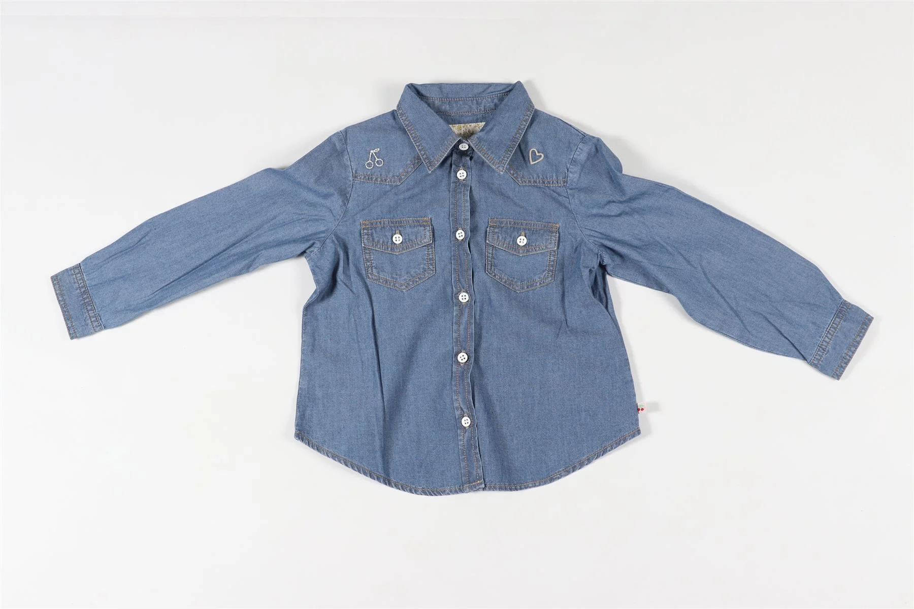 BONPOINT BLUE KIDS GIRLS DENIM SHIRT 4 YEARS - Image 2