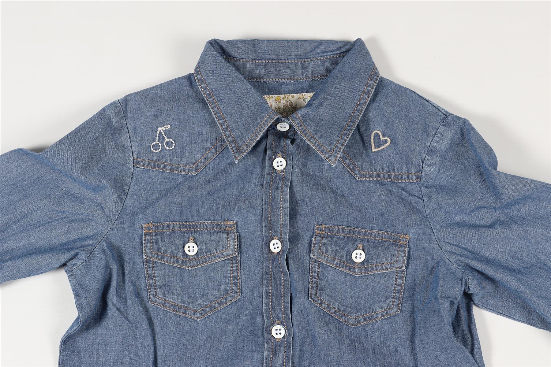 BONPOINT BLUE KIDS GIRLS DENIM SHIRT 4 YEARS - Image 3
