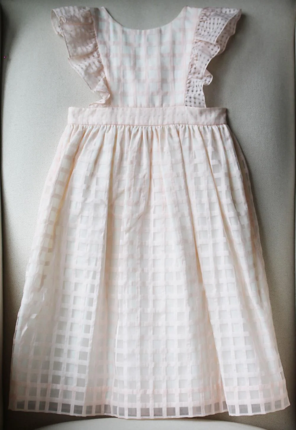 BONPOINT COUTURE KIDS GIRLS CANNELLE CHECKED PINAFORE DRESS 4 YEARS - Image 2