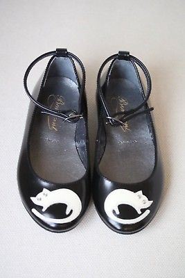 BONPOINT GIRLS BLACK LEATHER SHOES EU 24 UK 7 - Image 3