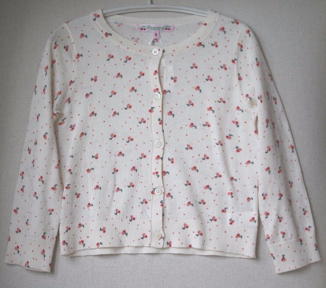 BONPOINT GIRLS CHERRY PRINT CARDIGAN 4 YEARS - Image 2