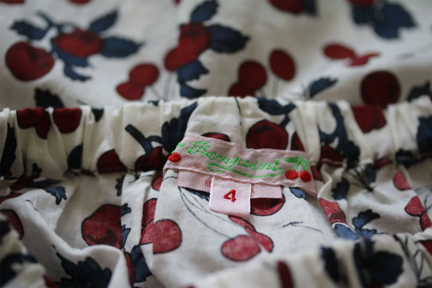 BONPOINT GIRLS CHERRY PRINT EULALIE BLOUSE TOP 4 YEARS - Image 4