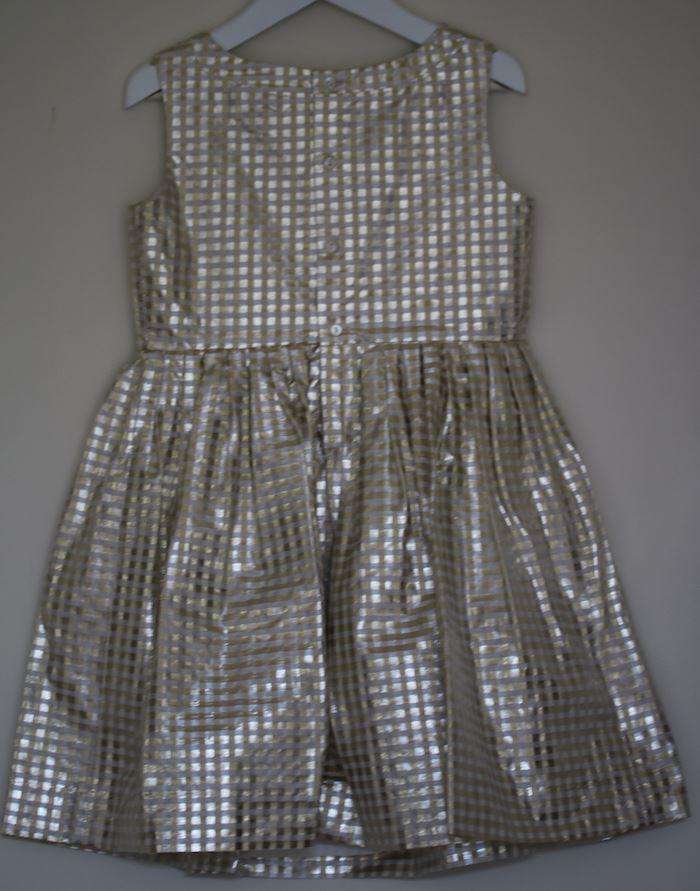 BONPOINT GIRLS GOLD GINGHAM ALINA DRESS 6 YEARS - Image 3