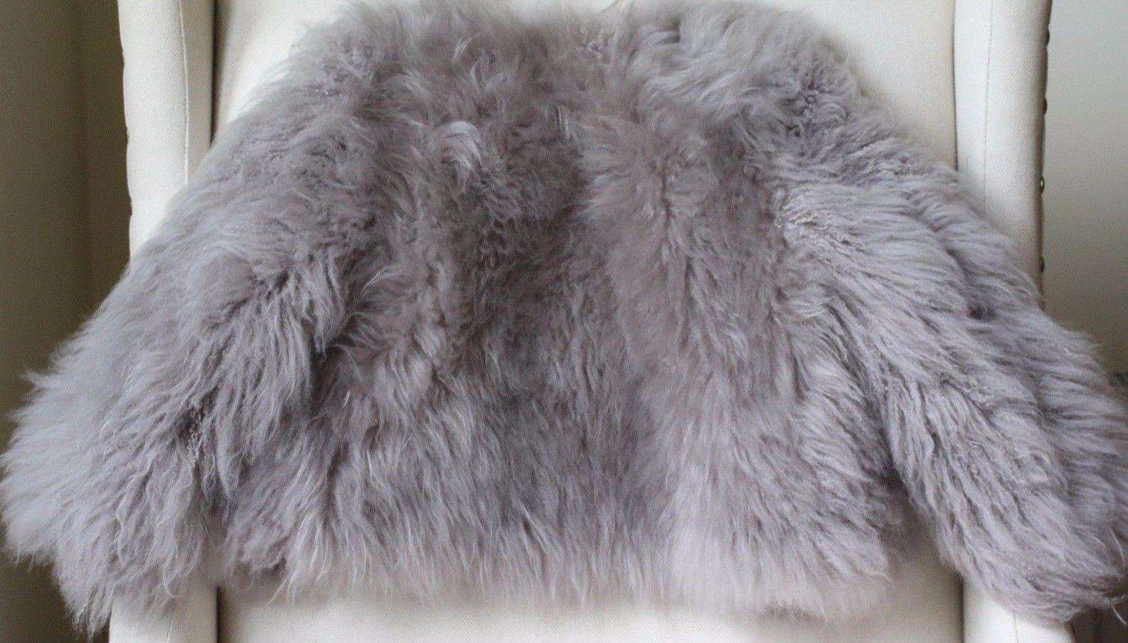 BONPOINT GIRLS GREY CASHMERE GREY FUR COAT 4 YEARS - Image 3