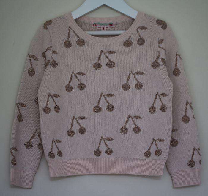 BONPOINT GIRLS PINK CHERRY SWEATER 4 YEARS - Image 2