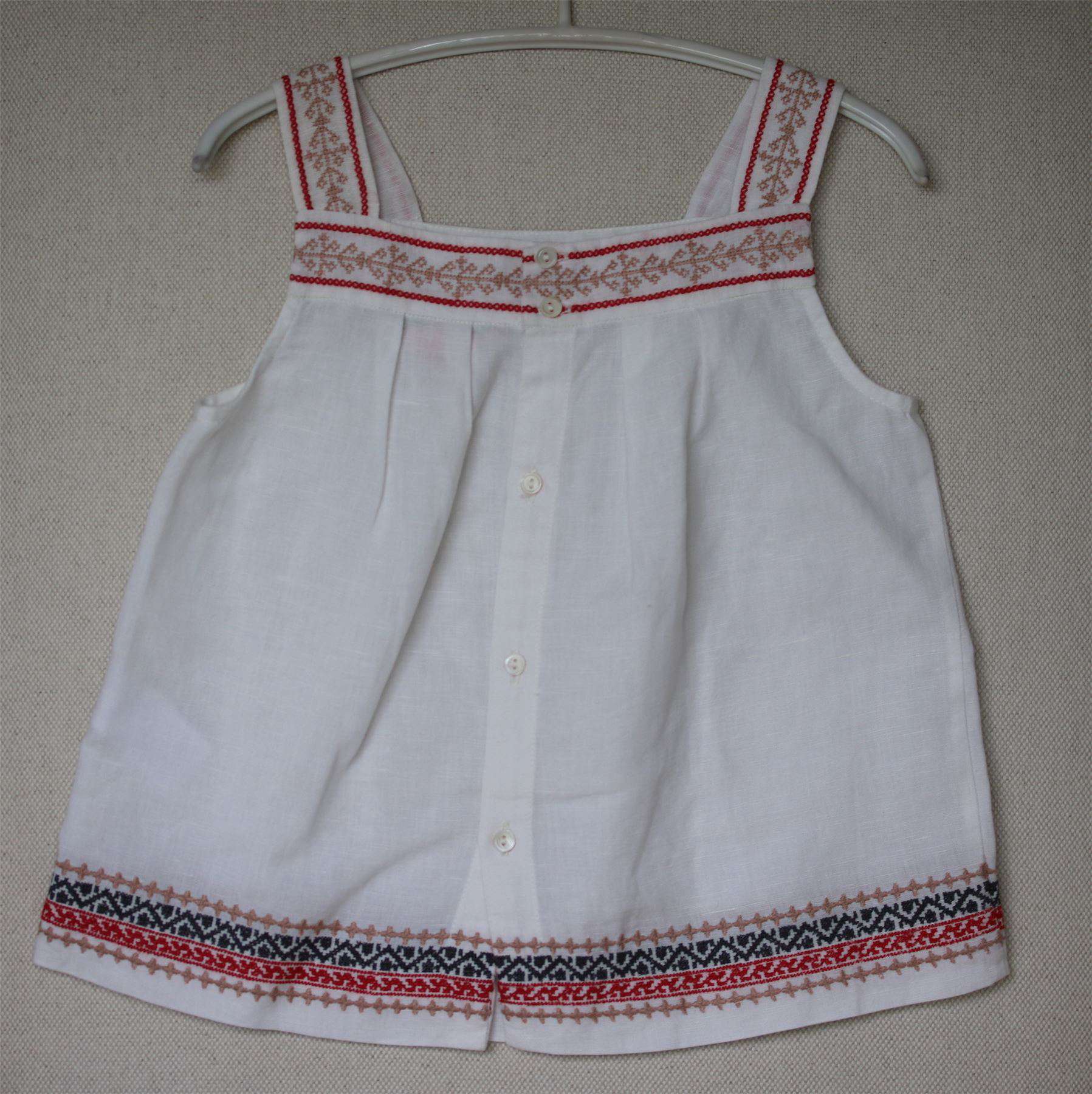 BONPOINT GIRLS WHITE EMBROIDERED SOLEIL TOP 4 YEARS - Image 2