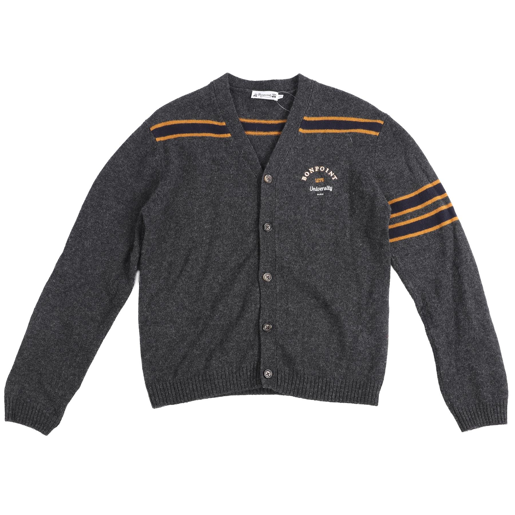 BONPOINT GREY TEEN BOYS CARDIGAN 14 YEARS - Image 2