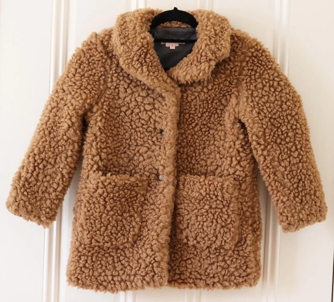 BONPOINT KIDS GIRLS FAUX FUR COAT 6 YEARS - Image 2