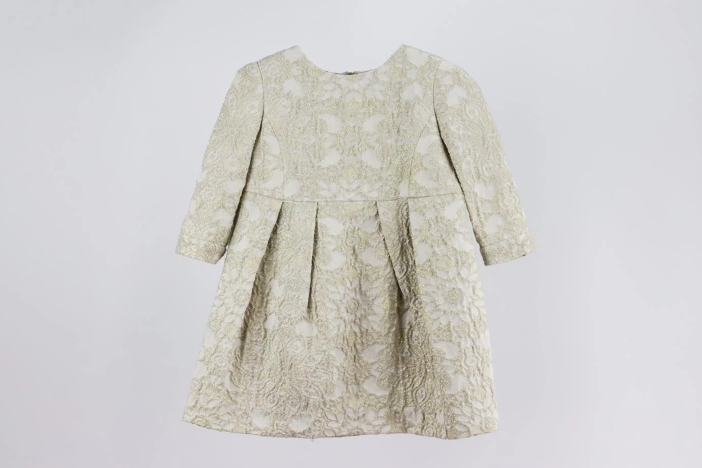 BONPOINT KIDS GIRLS METALLIC WOOL DRESS 4 YEARS - Image 2