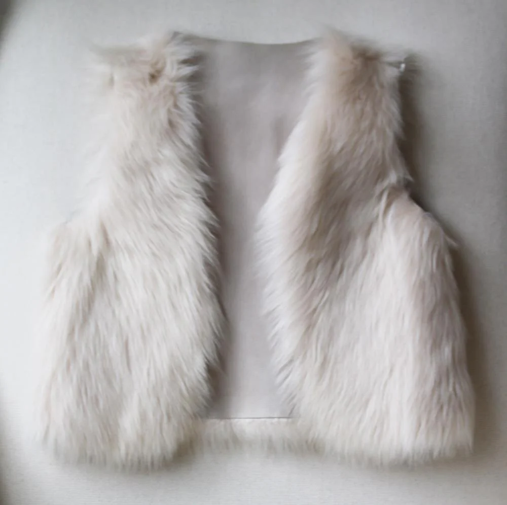 BONPOINT KIDS GIRLS RABBIT FUR VEST 4 YEARS - Image 2