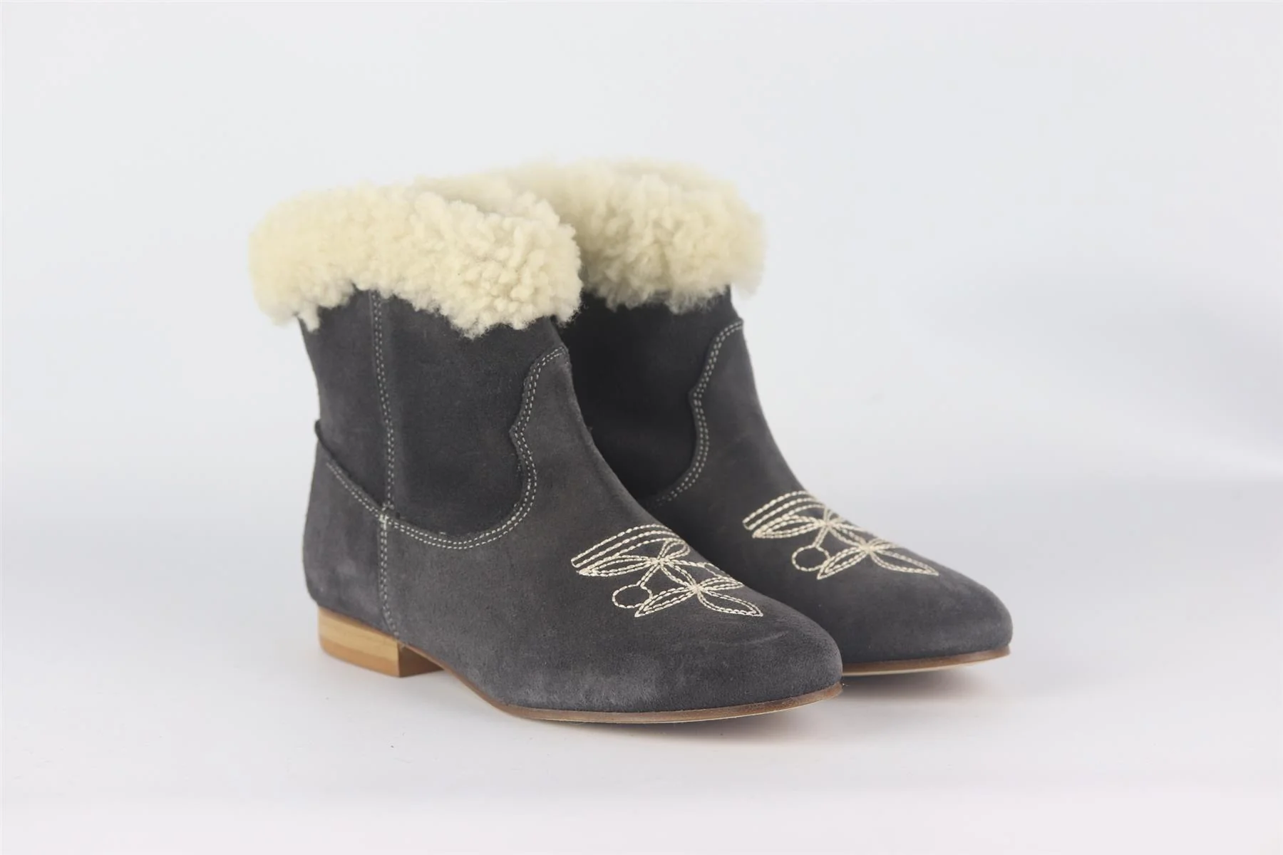 BONPOINT KIDS GIRLS SUEDE ANKLE BOOTS EU 31 UK 13 - Image 2