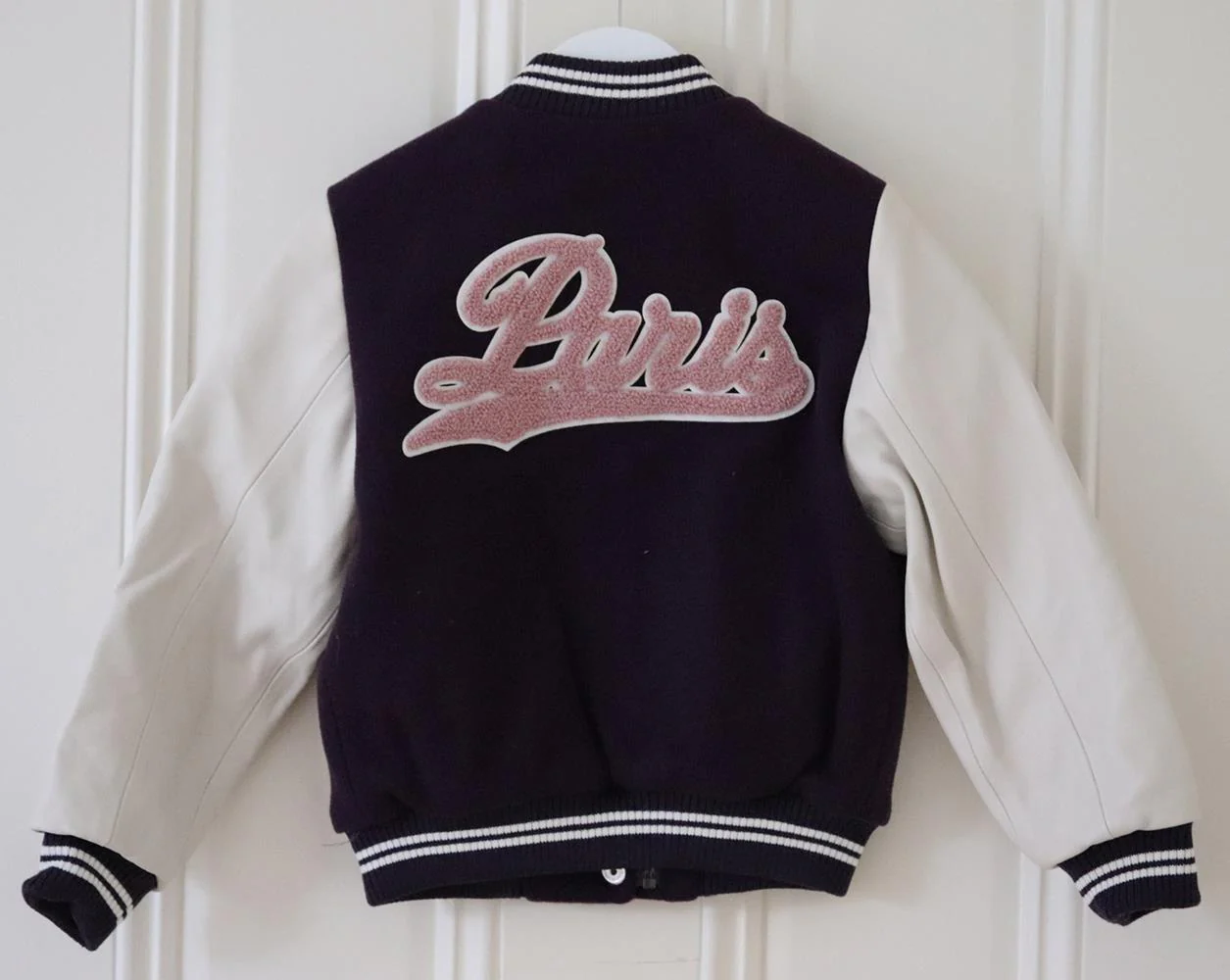 BONPOINT KIDS GIRLS WOOL AND LEATHER BOMBER JACKET 6 YEARS - Image 3