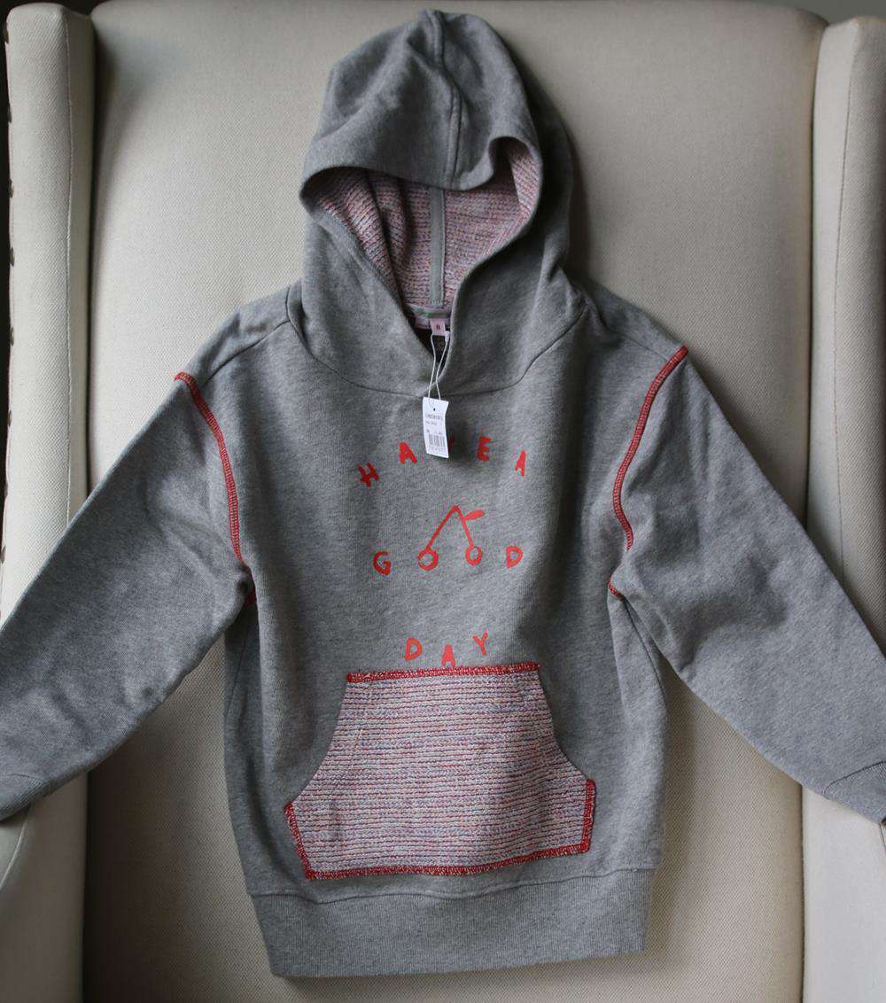 BONPOINT KIDS UNISEX PRINTED COTTON HOODED SWEATSHIRT 8 YEARS - Image 2