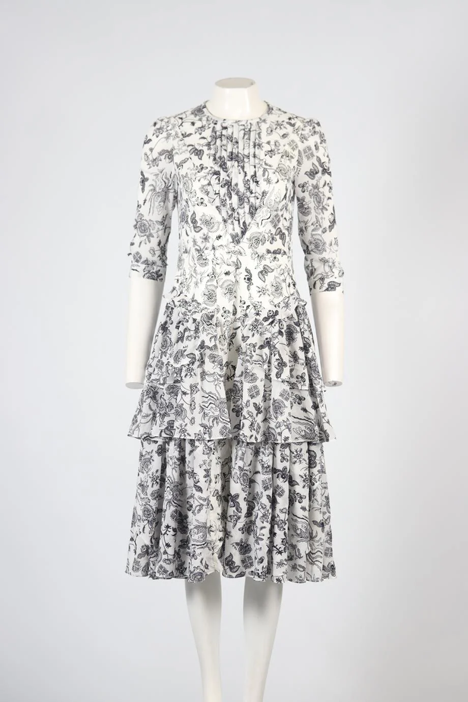 BORA AKSU FLORAL PRINT CREPE MIDI DRESS FR 40 UK 12 - Image 2