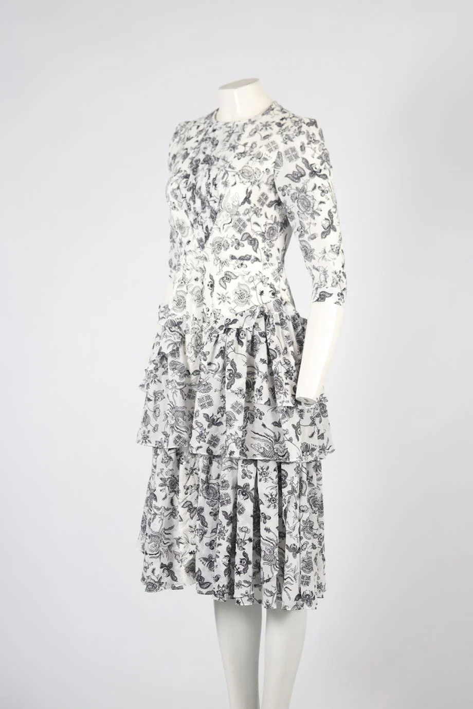 BORA AKSU FLORAL PRINT CREPE MIDI DRESS FR 40 UK 12 - Image 3
