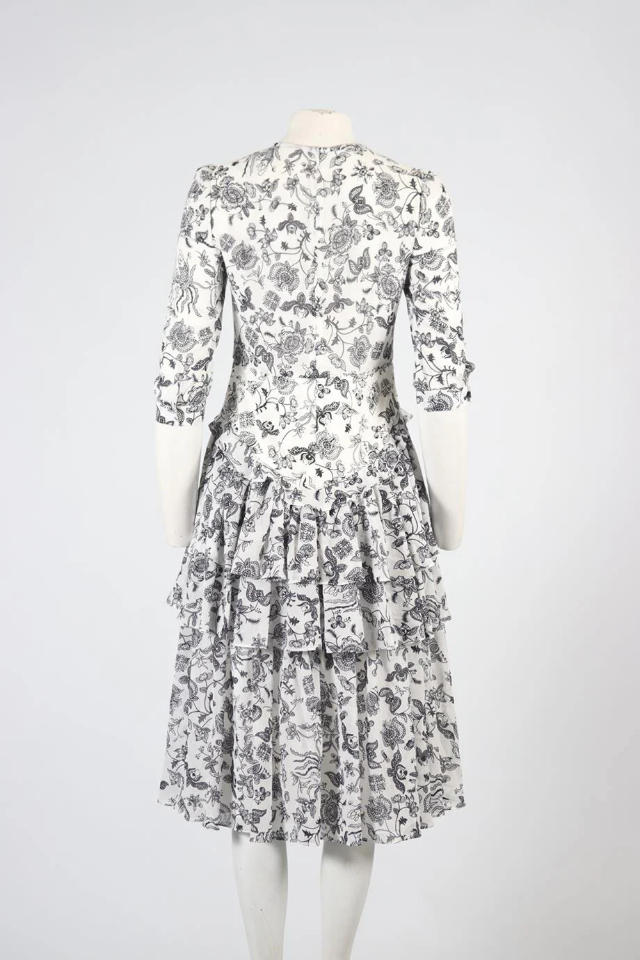 BORA AKSU FLORAL PRINT CREPE MIDI DRESS FR 40 UK 12 - Image 4