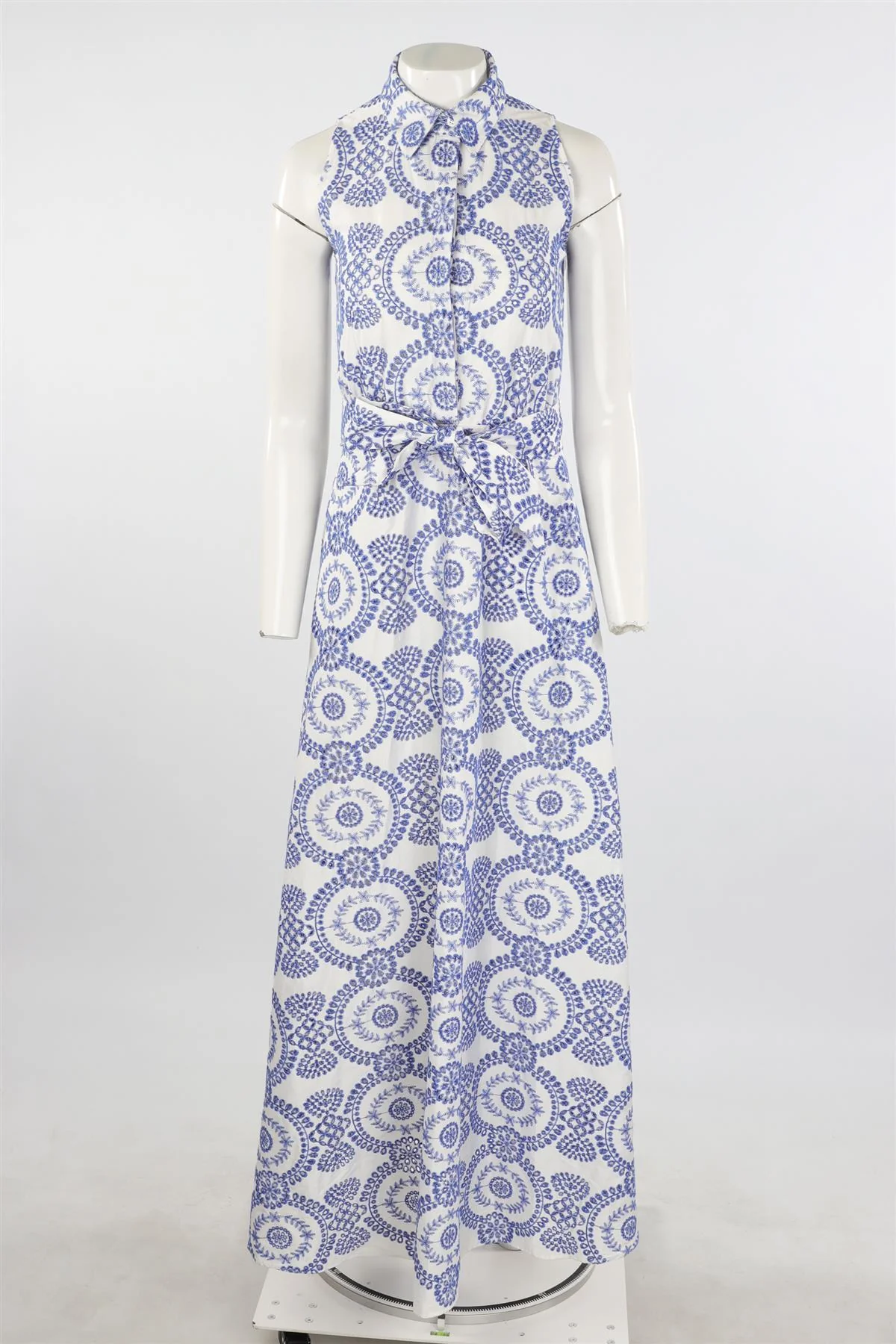 BORGO DE NOR BLUE COTTON MAXI DRESS UK 8 - Image 2