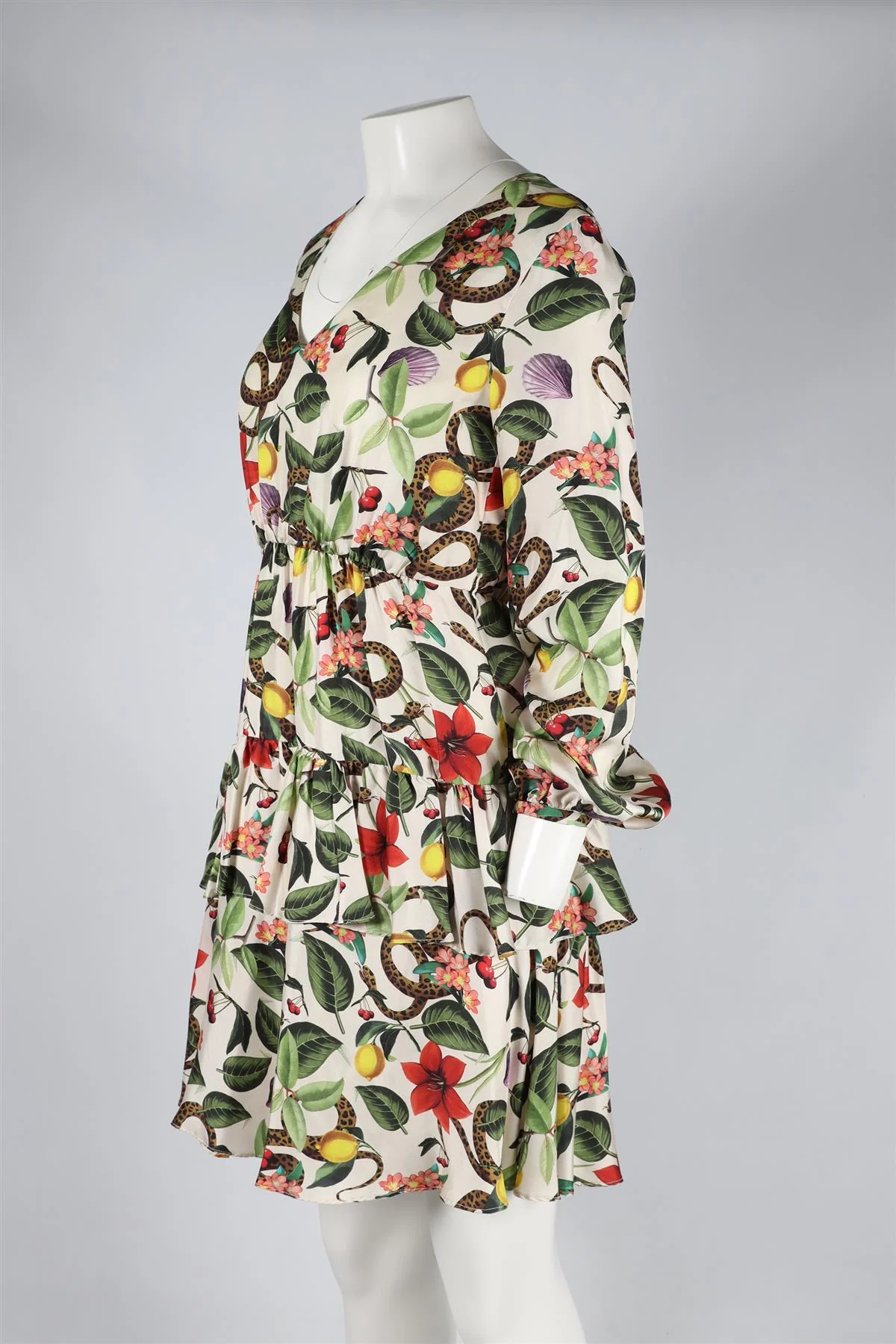 BORGO DE NOR MULTICOLOURED SILK MINI DRESS UK 10 - Image 3