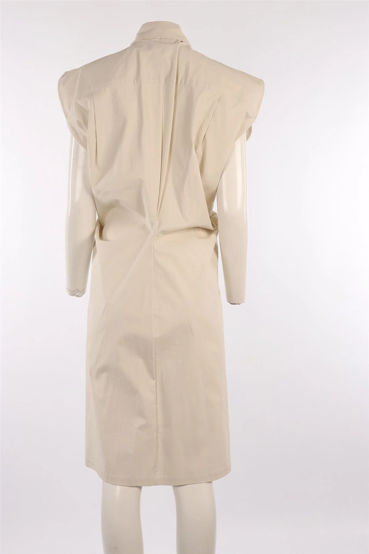 BOTTEGA VENETA BEIGE COTTON MIDI DRESS IT 42 UK 10 - Image 4