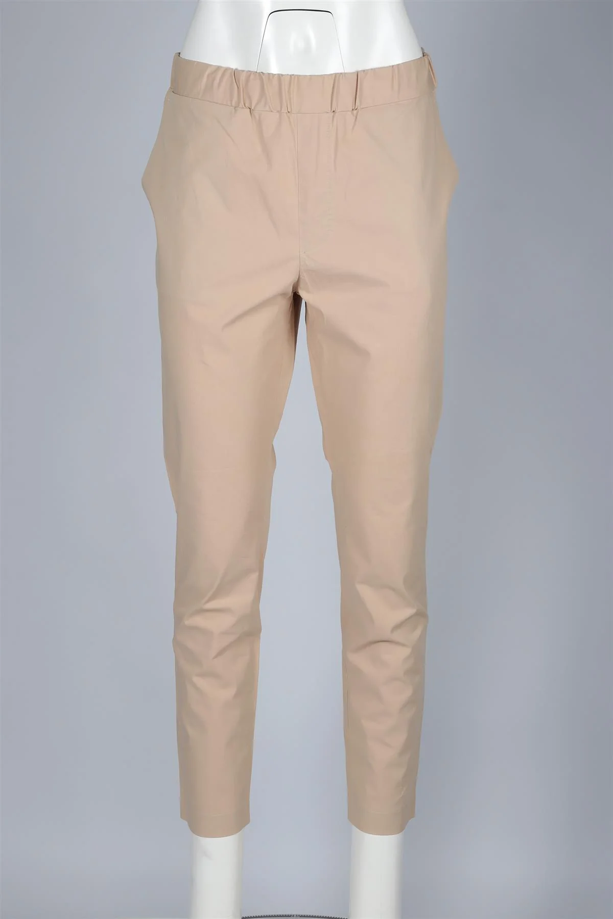 BOTTEGA VENETA BEIGE COTTON STRAIGHT LEG PANTS IT 46 UK 14 - Image 2
