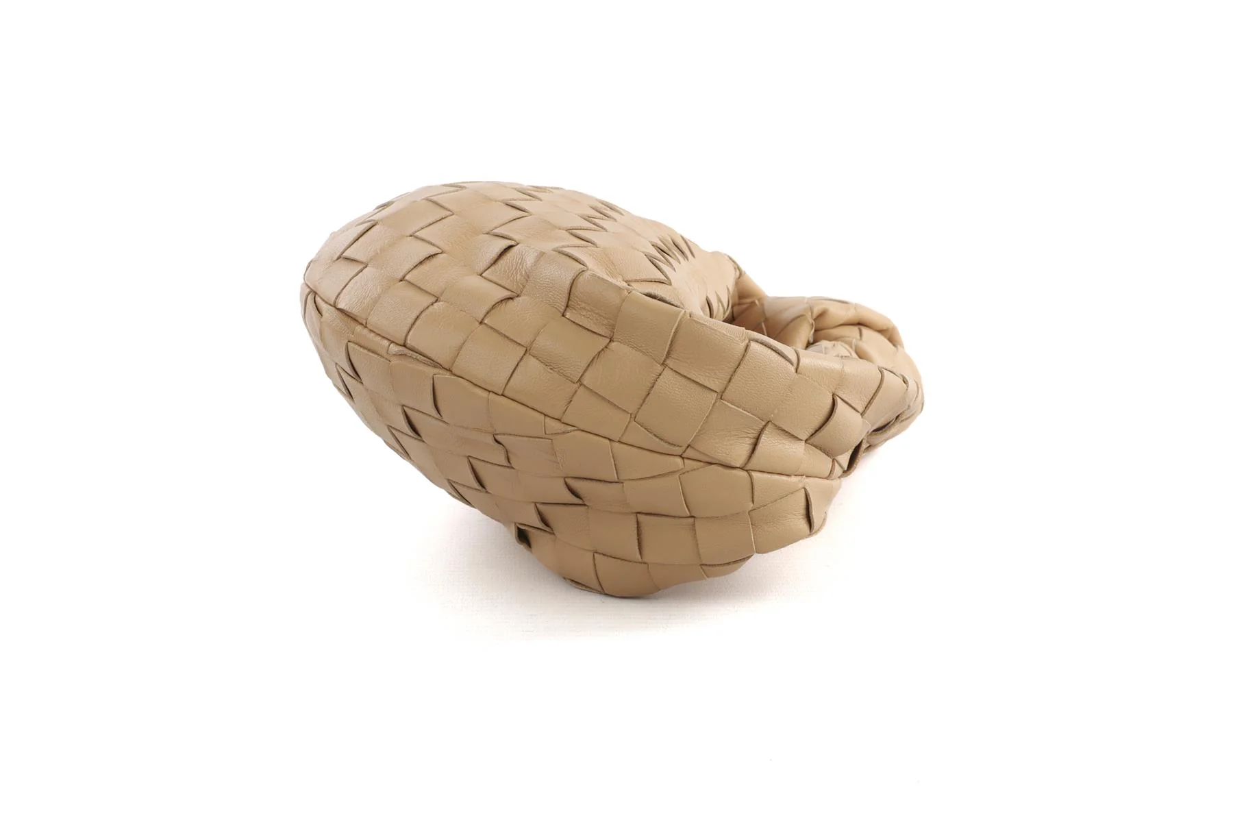 BOTTEGA VENETA BEIGE JODIE MINI INTRECCIATO LEATHER TOTE BAG - Image 5