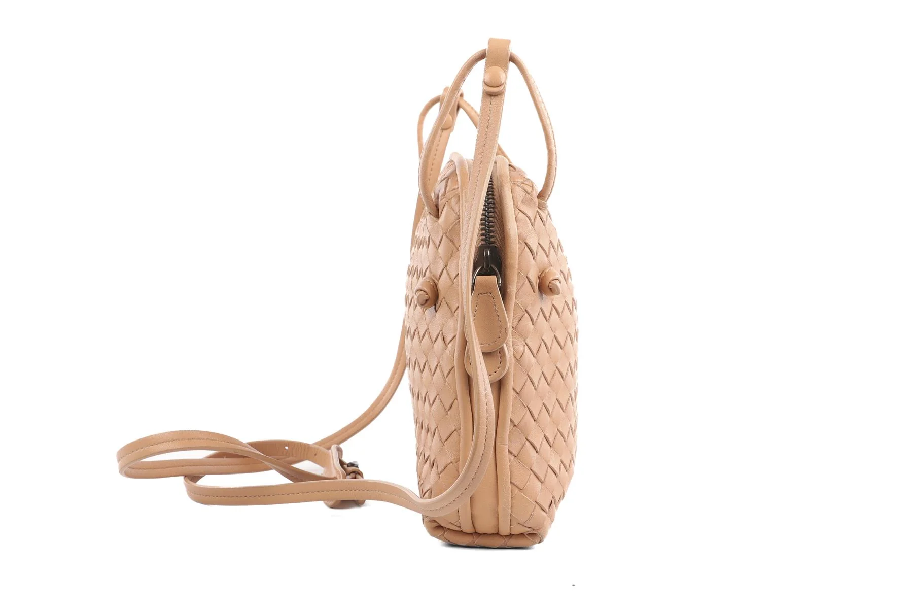 BOTTEGA VENETA BEIGE NODINI INTRECCIATO LEATHER SHOULDER BAG - Image 5