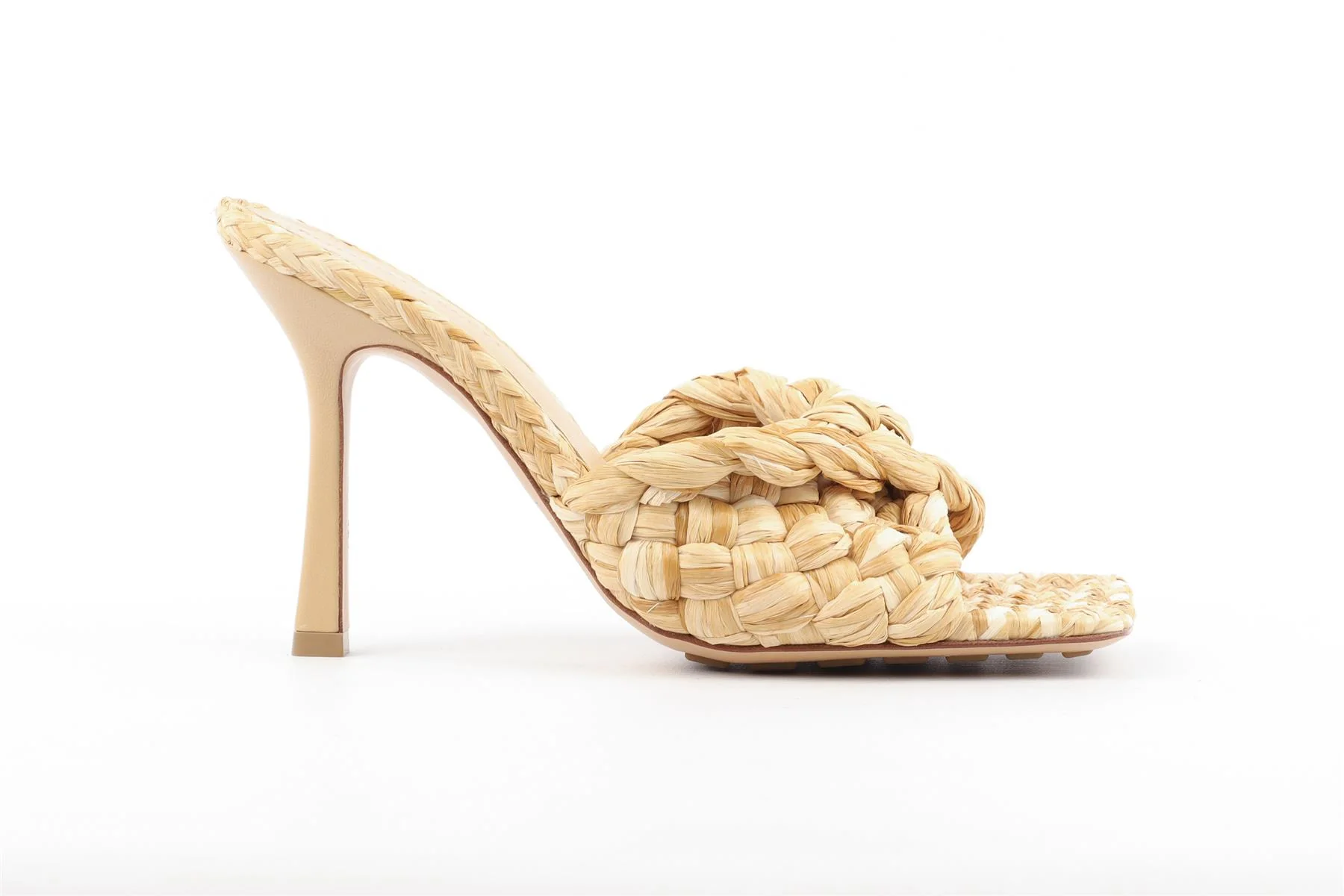BOTTEGA VENETA BEIGE RAFFIA MULES EU 37.5 UK 4.5 US 7.5 - Image 2