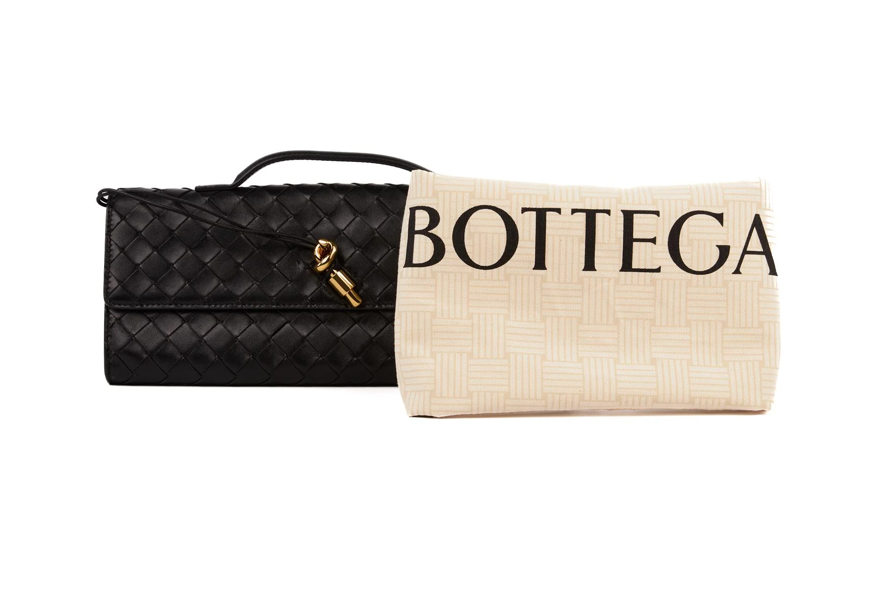 BOTTEGA VENETA BLACK ANDIAMO LONG INTRECCIATO LEATHER CLUTCH - Image 11