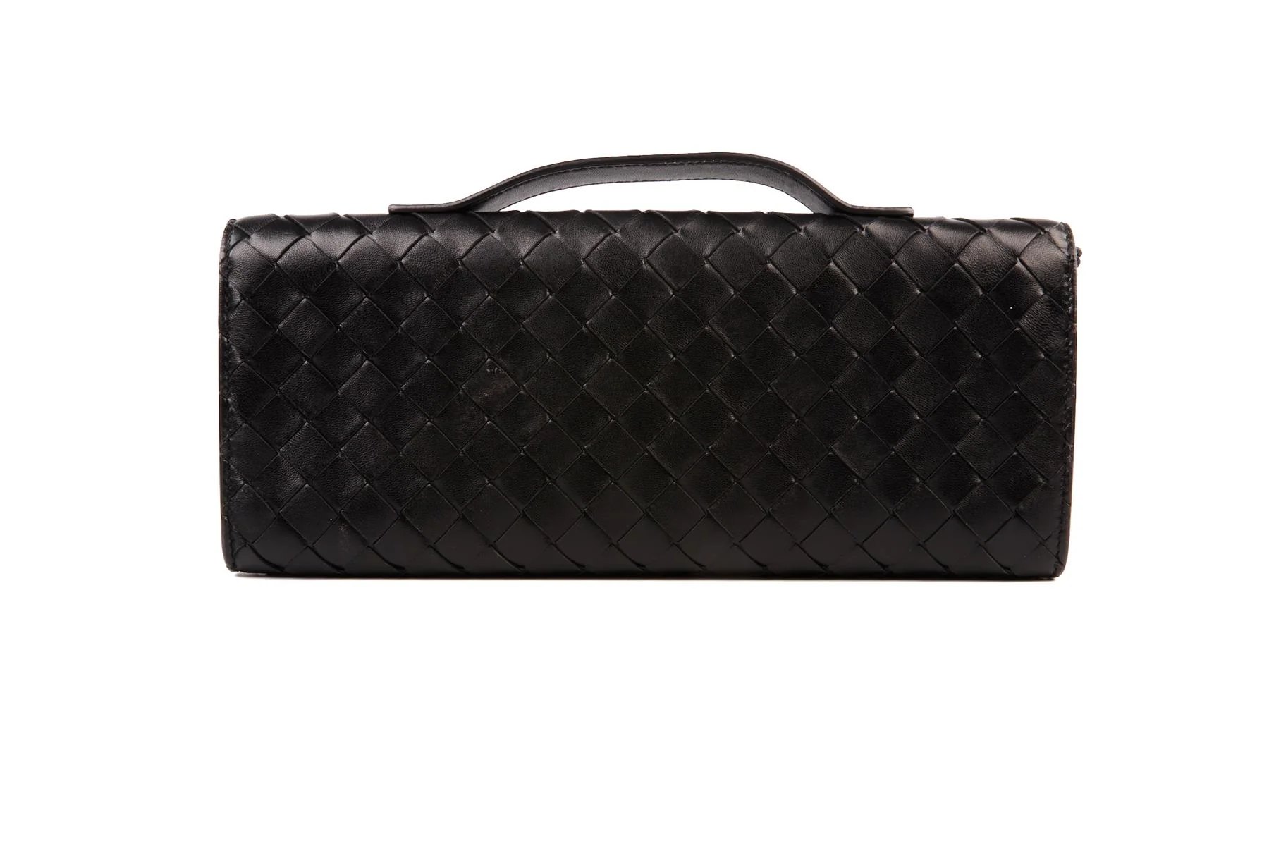 BOTTEGA VENETA BLACK ANDIAMO LONG INTRECCIATO LEATHER CLUTCH - Image 6