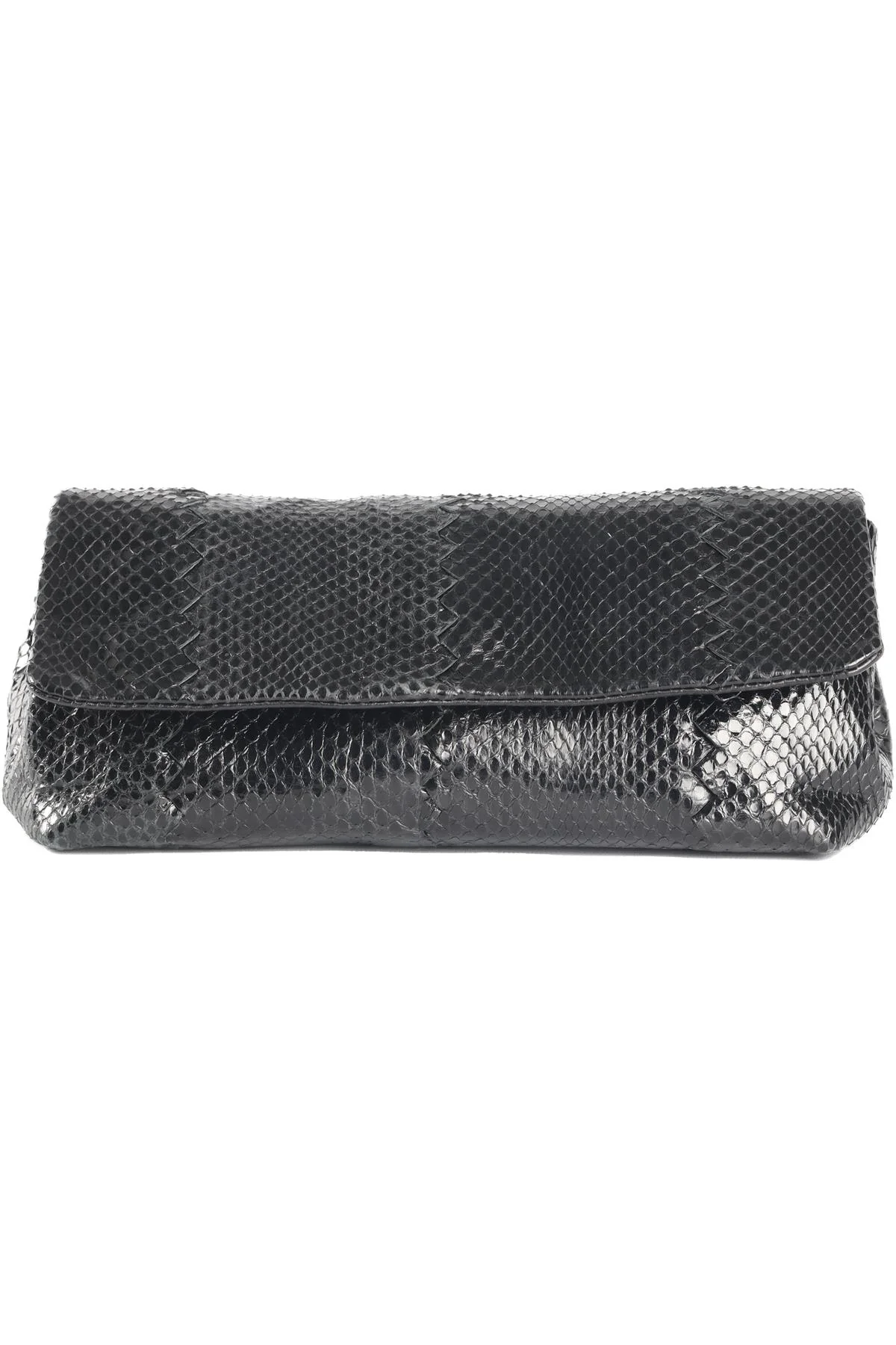 BOTTEGA VENETA BLACK AYER SNAKESKIN CLUTCH - Image 11