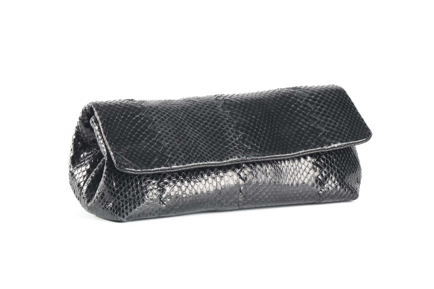 BOTTEGA VENETA BLACK AYER SNAKESKIN CLUTCH - Image 13