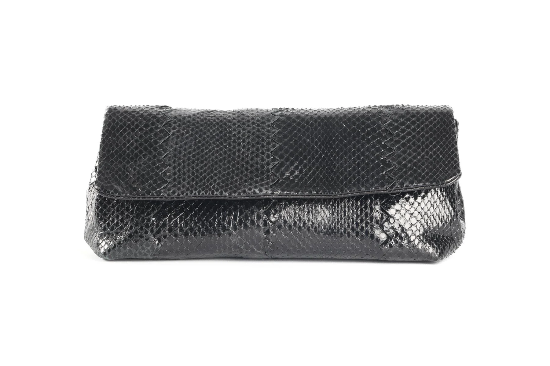 BOTTEGA VENETA BLACK AYER SNAKESKIN CLUTCH - Image 2