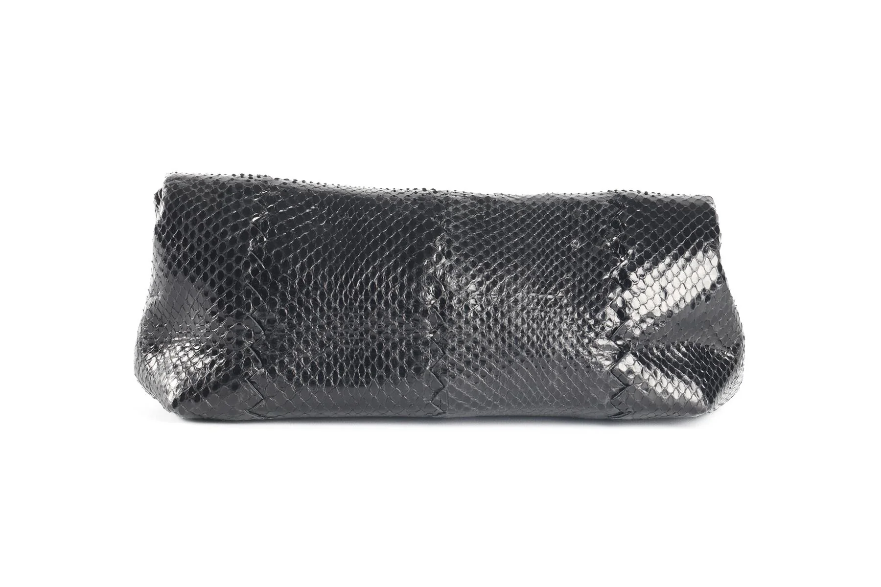 BOTTEGA VENETA BLACK AYER SNAKESKIN CLUTCH - Image 6