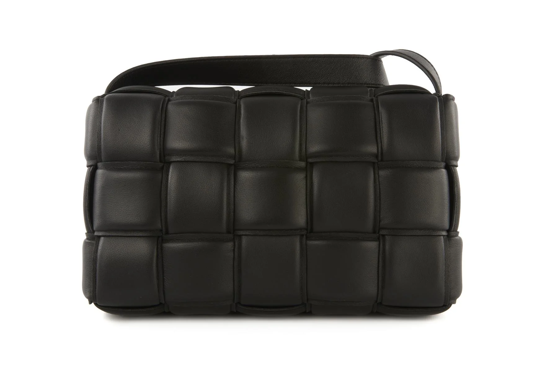 BOTTEGA VENETA BLACK CASSETTE MEDIUM PADDED INTRECCIATO LEATHER SHOULDER BAG - Image 7