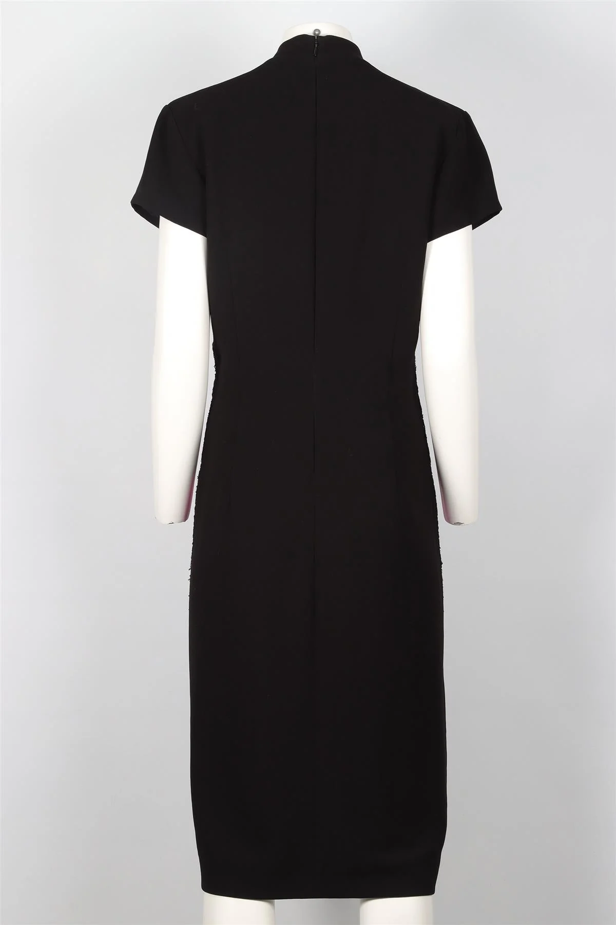 BOTTEGA VENETA BLACK CREPE MIDI DRESS IT 44 UK 12 - Image 4