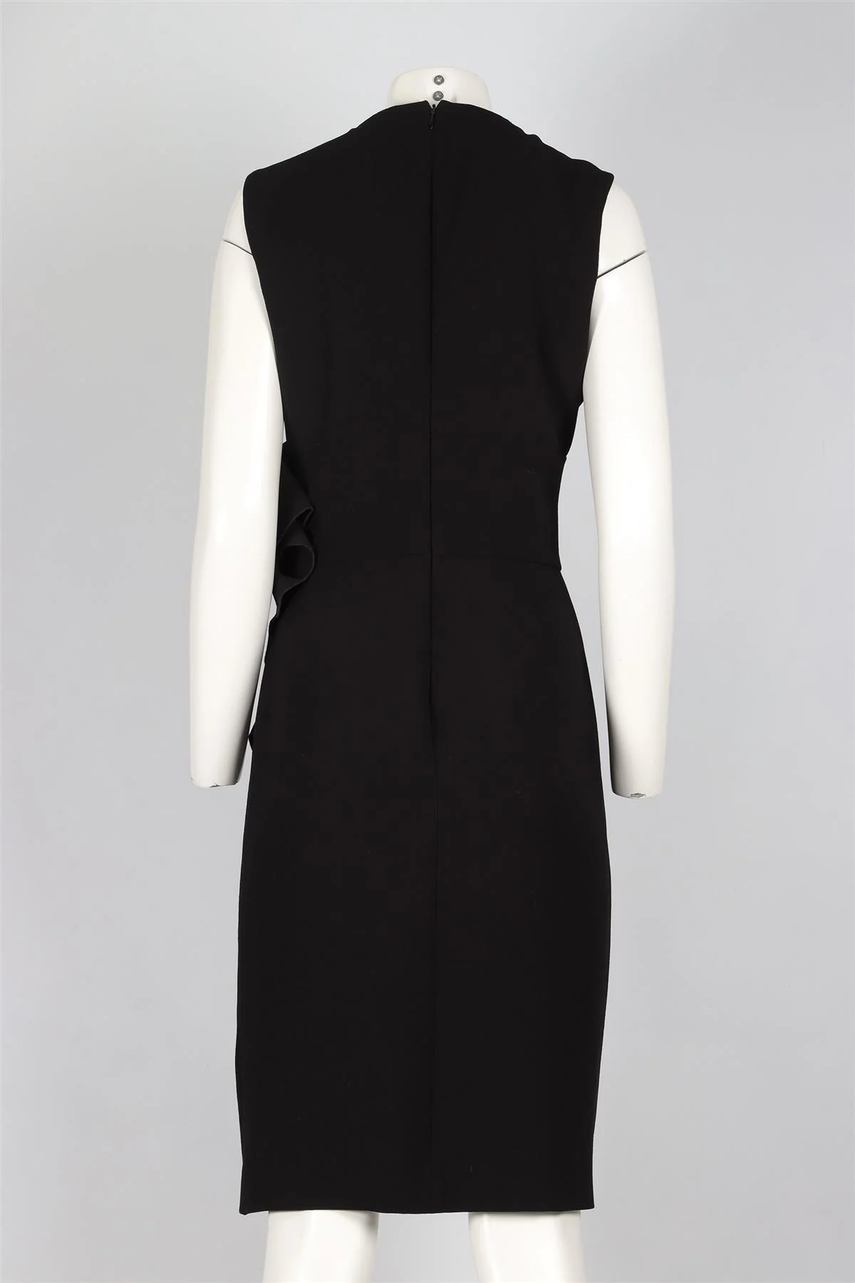 BOTTEGA VENETA BLACK CREPE MIDI DRESS IT 46 UK 14 - Image 4