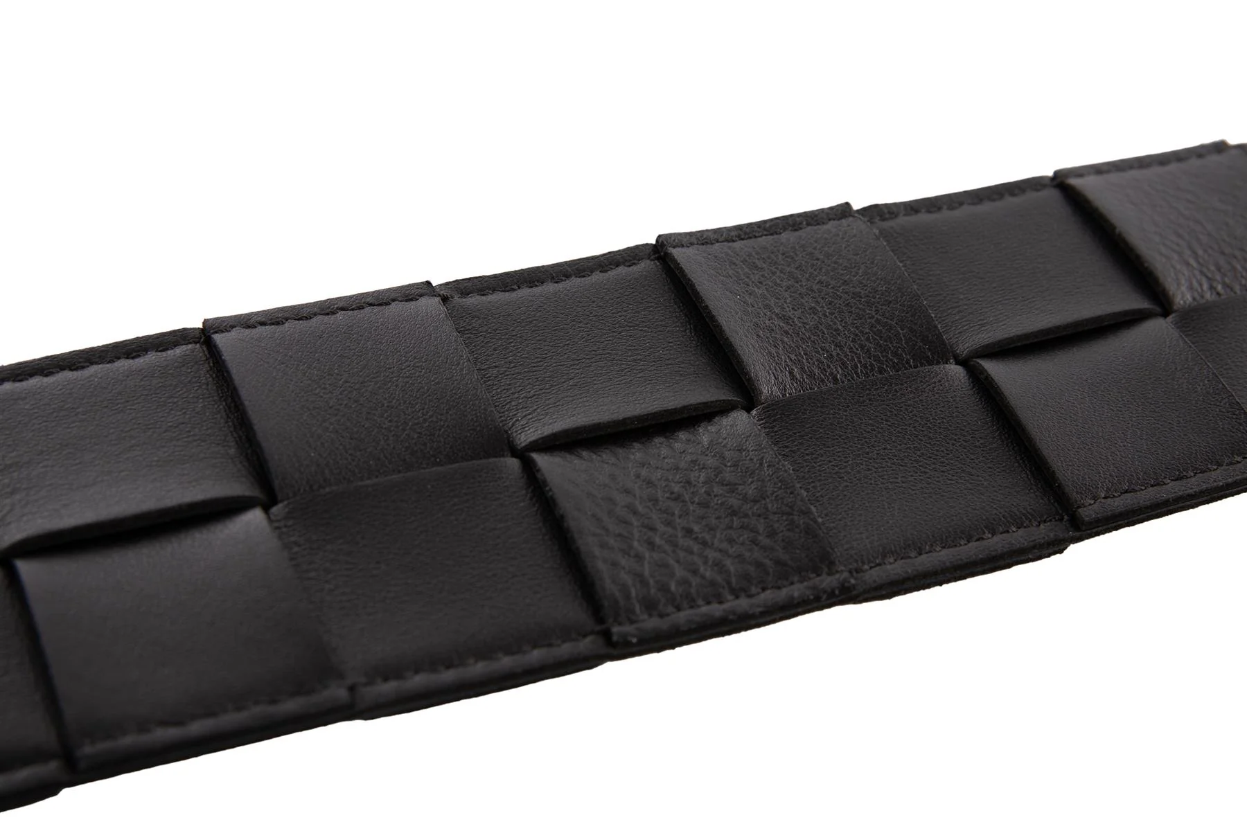 BOTTEGA VENETA BLACK INTRECCIATO LEATHER WAIST BELT 85CM - Image 4