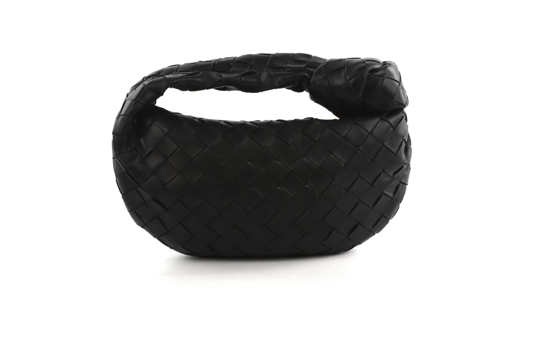 BOTTEGA VENETA BLACK JODIE MINI INTRECCIATO LEATHER TOTE BAG - Image 6