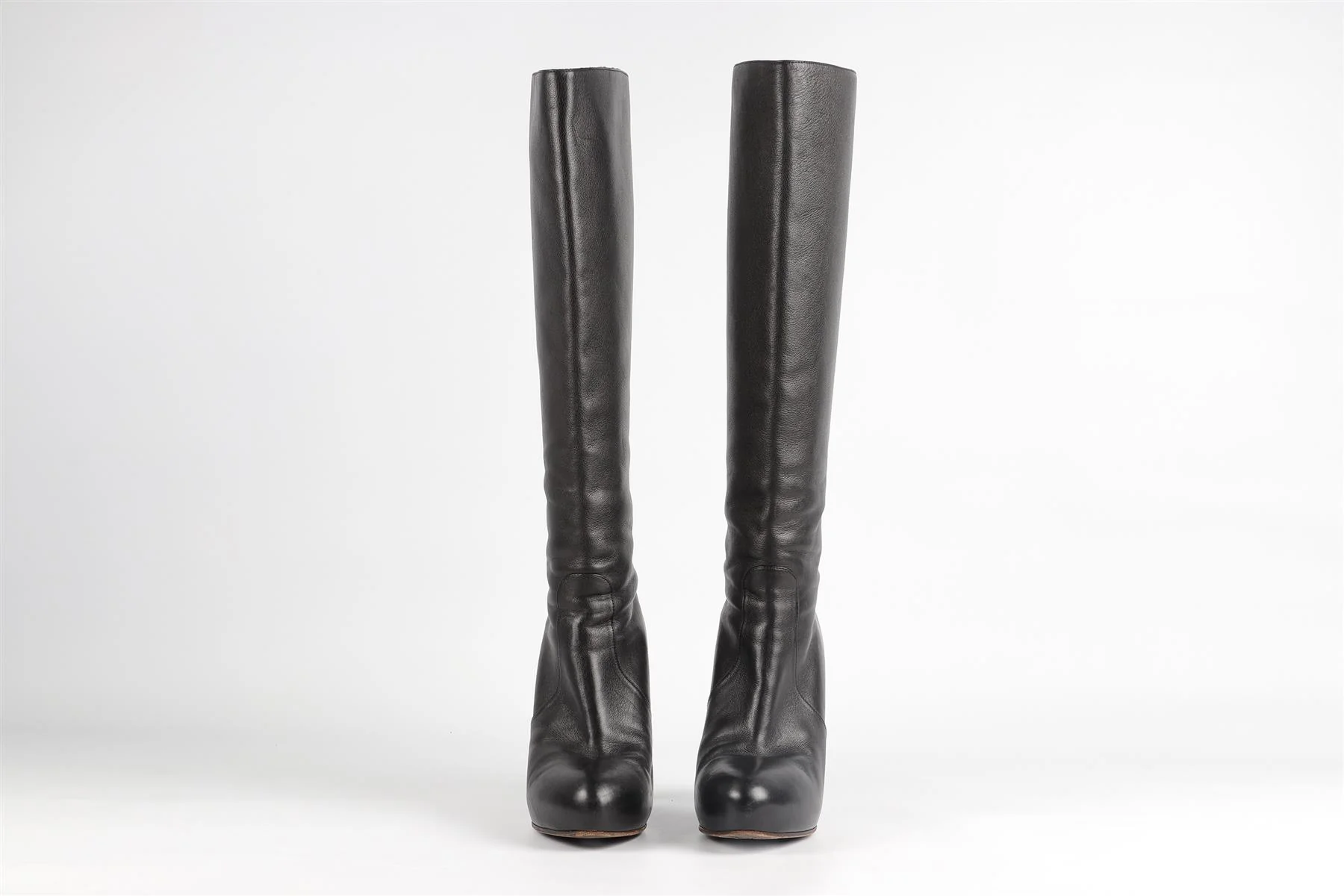 BOTTEGA VENETA BLACK LEATHER KNEE HIGH BOOTS EU 39.5 UK 6.5 US 9.5 - Image 3