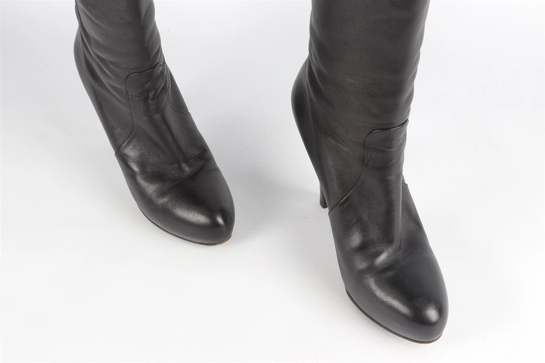 BOTTEGA VENETA BLACK LEATHER KNEE HIGH BOOTS EU 39.5 UK 6.5 US 9.5 - Image 4