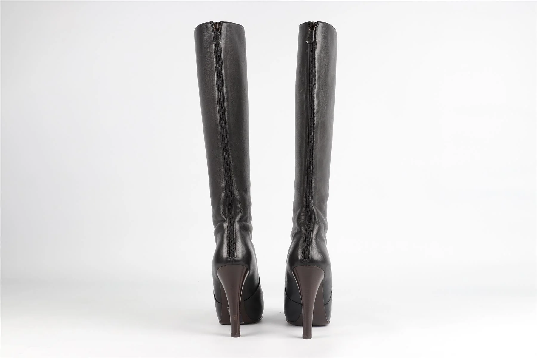 BOTTEGA VENETA BLACK LEATHER KNEE HIGH BOOTS EU 39.5 UK 6.5 US 9.5 - Image 5