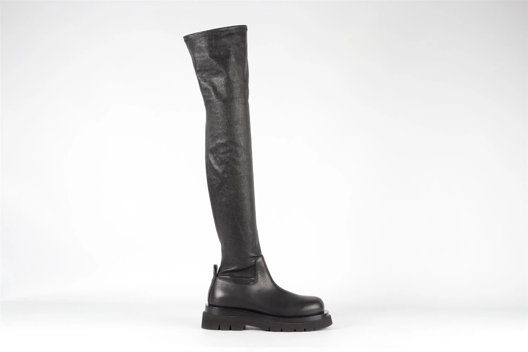 BOTTEGA VENETA BLACK LEATHER OVER THE KNEE BOOTS EU 39 UK 6 US 9 - Image 2