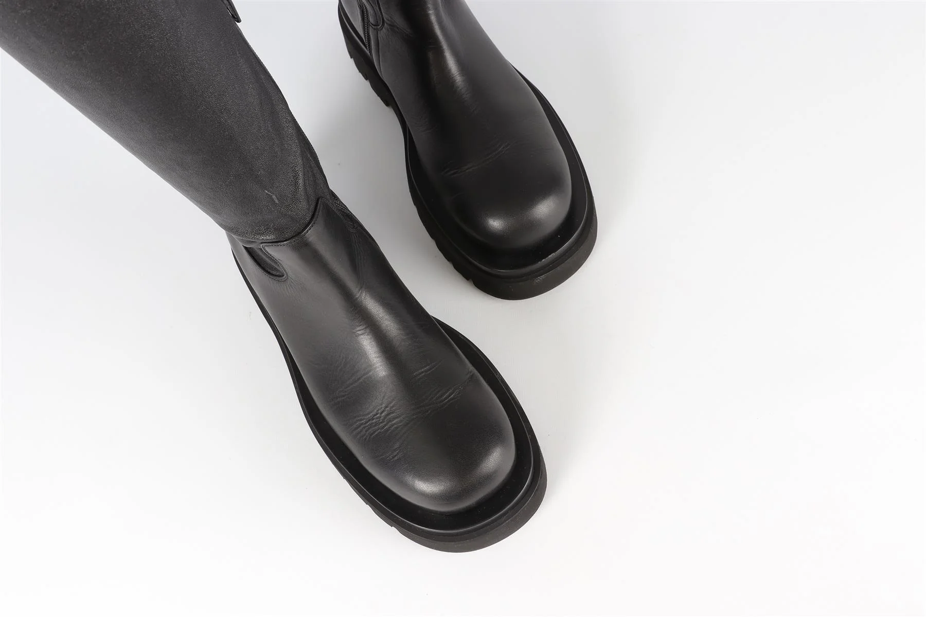 BOTTEGA VENETA BLACK LEATHER OVER THE KNEE BOOTS EU 39 UK 6 US 9 - Image 4