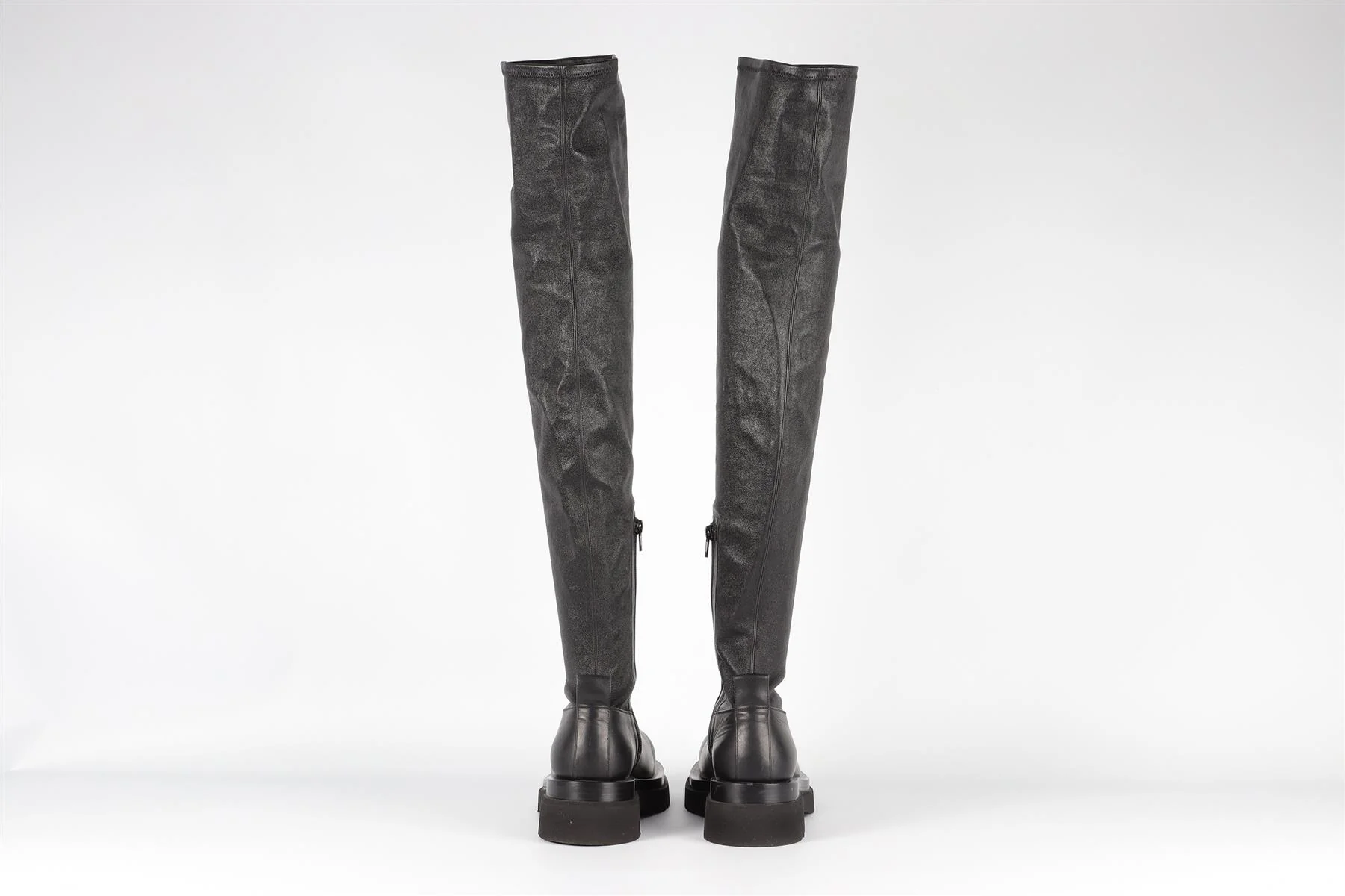 BOTTEGA VENETA BLACK LEATHER OVER THE KNEE BOOTS EU 39 UK 6 US 9 - Image 5