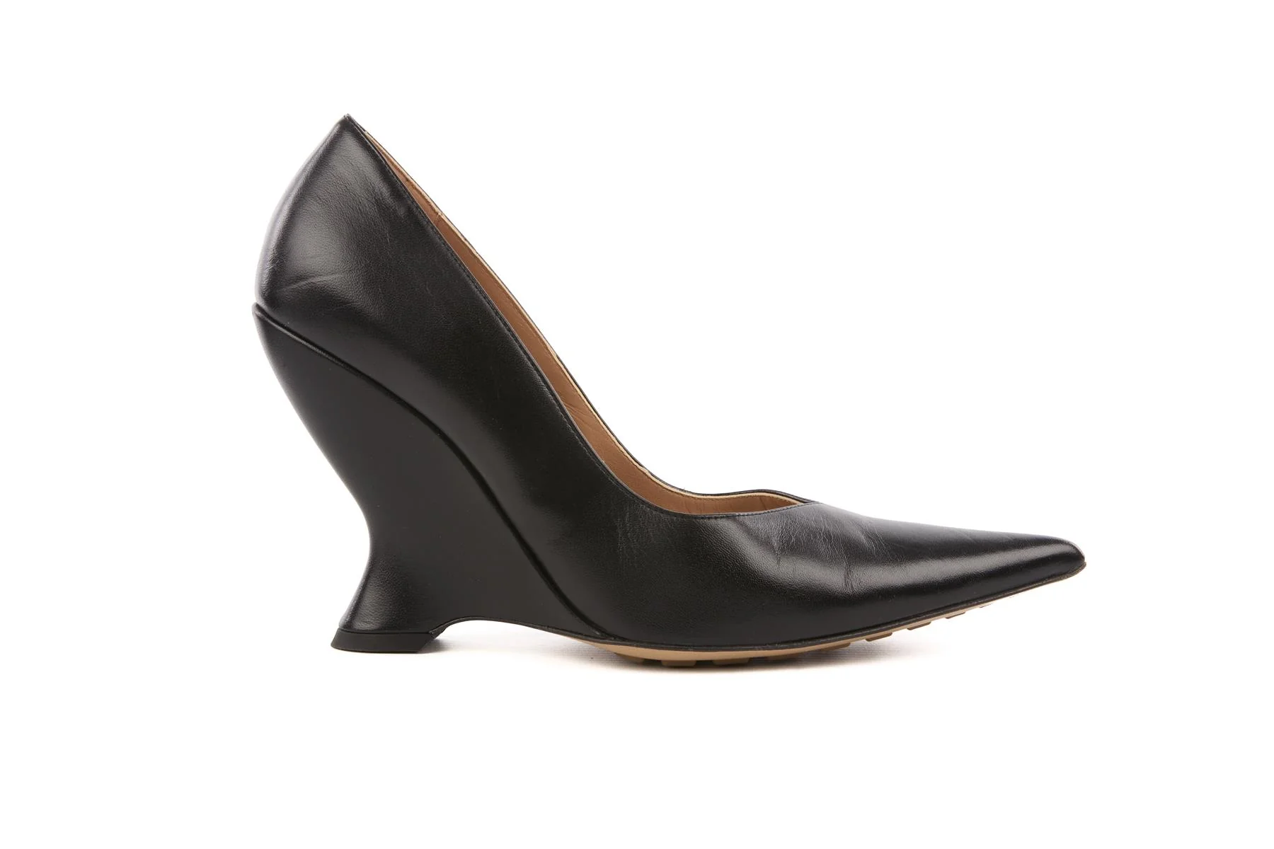 BOTTEGA VENETA BLACK LEATHER PUMPS EU 38.5 UK 5.5 US 8.5 - Image 2