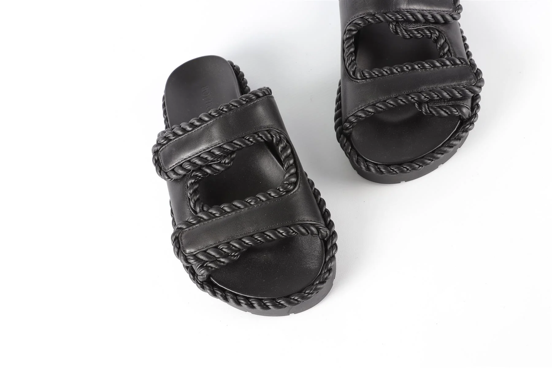 BOTTEGA VENETA BLACK LEATHER SANDALS EU 38 UK 5 US 8 - Image 4