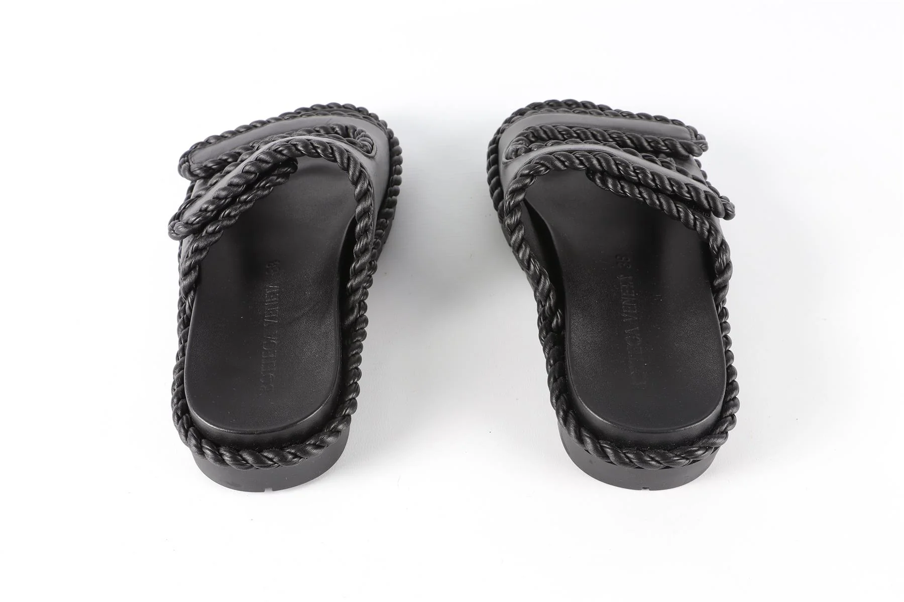 BOTTEGA VENETA BLACK LEATHER SANDALS EU 38 UK 5 US 8 - Image 5