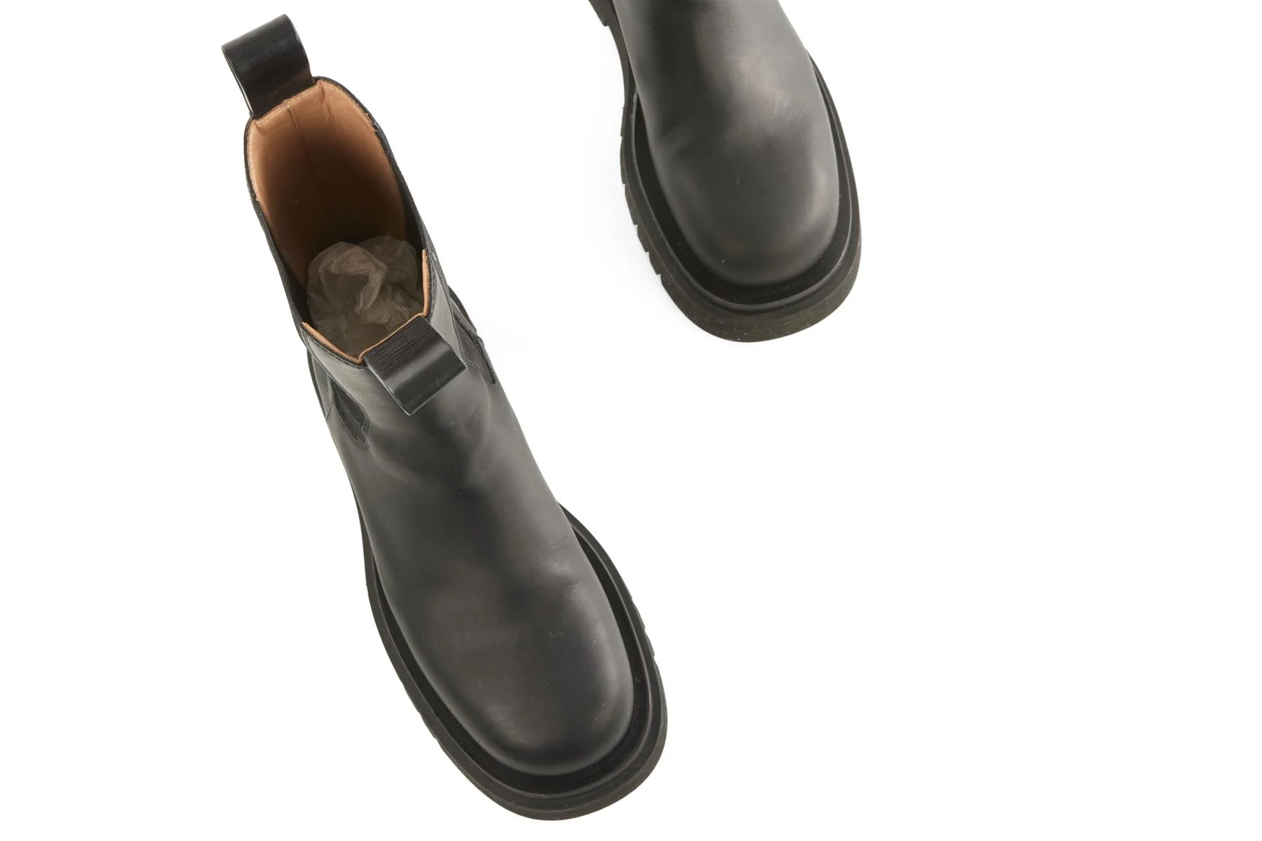 BOTTEGA VENETA BLACK LUG LEATHER ANKLE BOOTS EU 36 UK 3 US 6 - Image 4